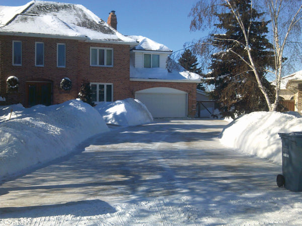 snow cleared driveway
